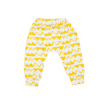 Pantaloni bebelusi, BabyCloud, Bumbac, Alb/Galben, 90 cm