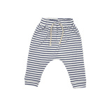 Pantaloni bebelusi, BabyCloud, Bumbac, Alb/Albastru, 18 luni